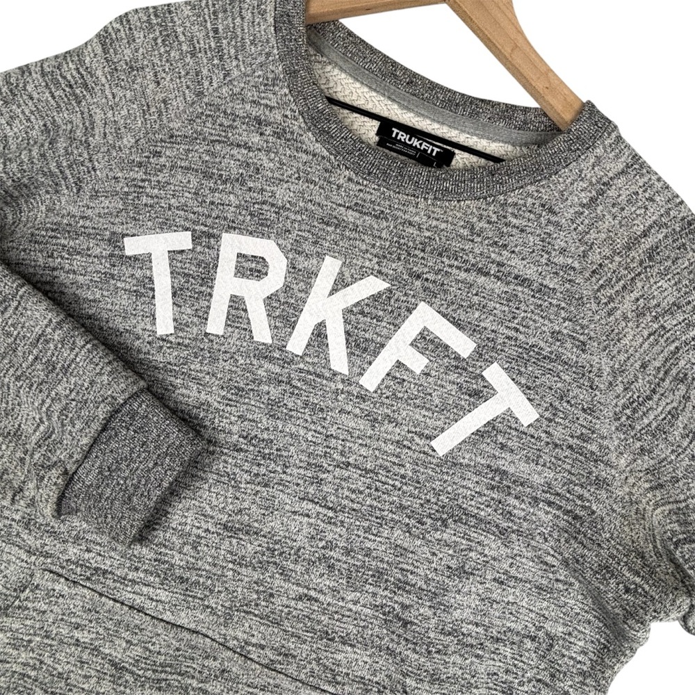 TRUKFIT Sweatshirt Mens‎ Large Gray Crewneck TRKFT Spell Out Streetwear